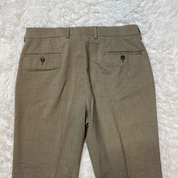 Lauren Ralph Lauren Pants Mens 34x32 Tan Flat Front Dress Slacks Trousers Preppy - Picture 8 of 8